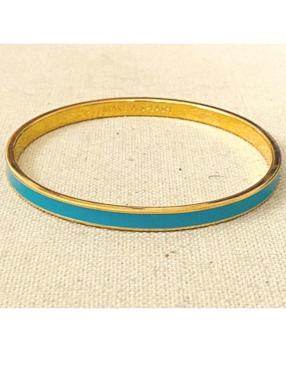 Kate Spade New York "Make a Splash" Turquoise Enamel Gold Tone 3/16" Bracelet
